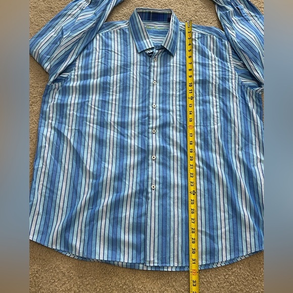 Alan Flusser Men’s XXL Long Sleeve Striped Button Down Shirt - Picture 6 of 7